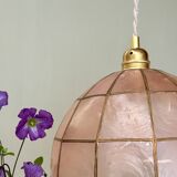 Vintage pink mother-of-pearl lampshade pendant light