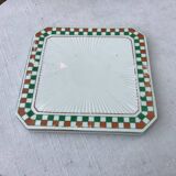 Vintage checkered ceramic trivet