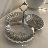 Vintage silver-plated server - Shell - 3 compartments