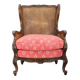 Antique Carved Wing Chair with Cane Sides , Czechoslovakia