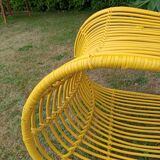 Yellow armchair"wave" rattan