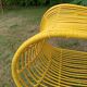 Fauteuil jaune"vague" en rotin