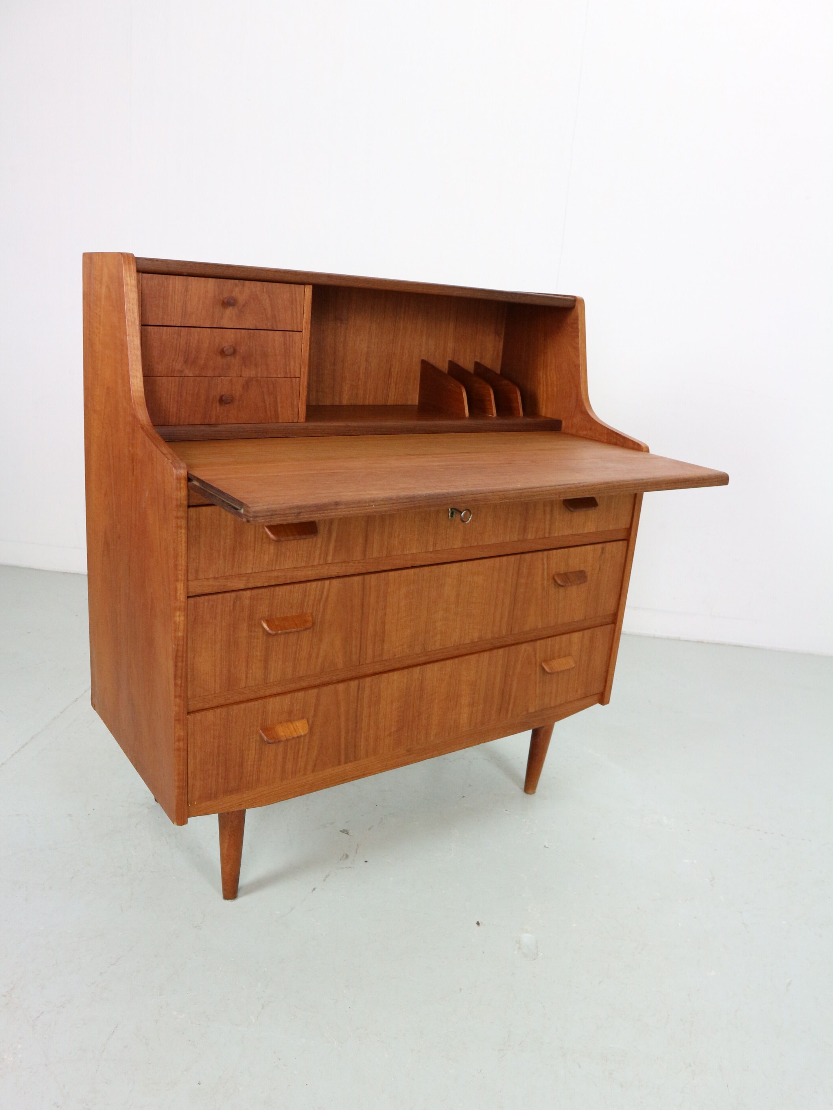 Mid- Century modern teak secretary- cabinet, 1960 Denmark