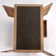 Bureau double face en chêne et cuir