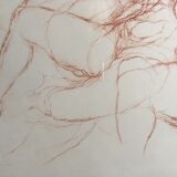 Lithograph Elongated in sanguine by Marcel Gili
