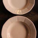 6 mismatched deep plates pairs Digoin Sarreguemines red blue pink