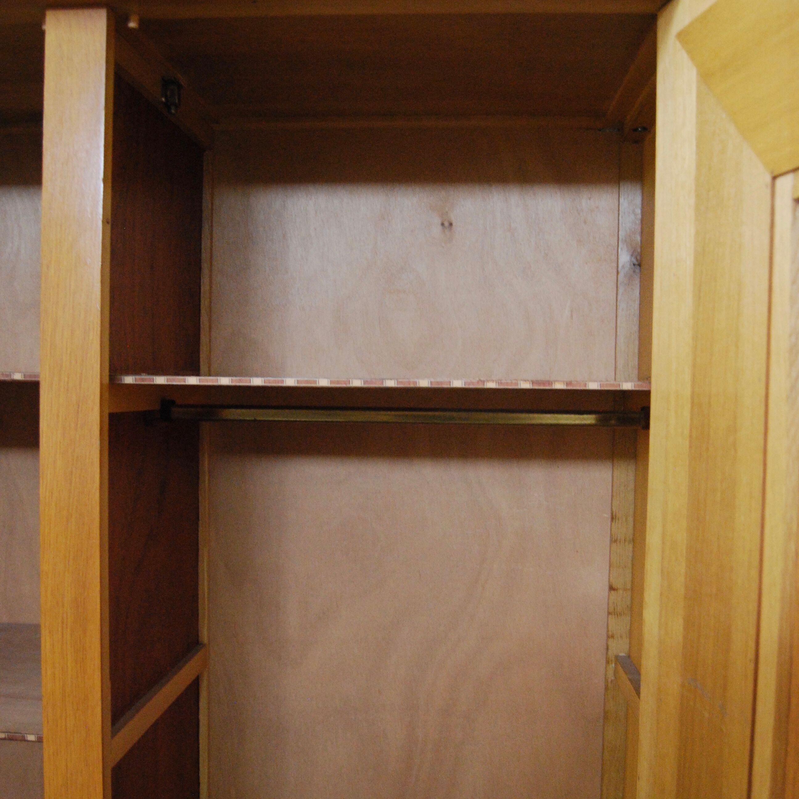 Cabinet vintage wood and rattan