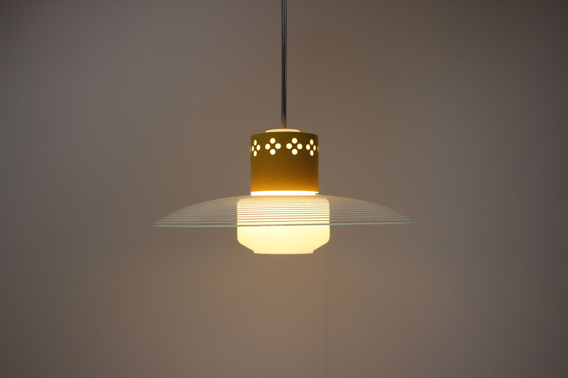 Mid-Century Glass Chandelier, 1970s