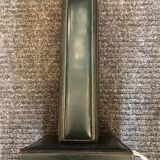 Pied de lampe en cuir vert vers 1960