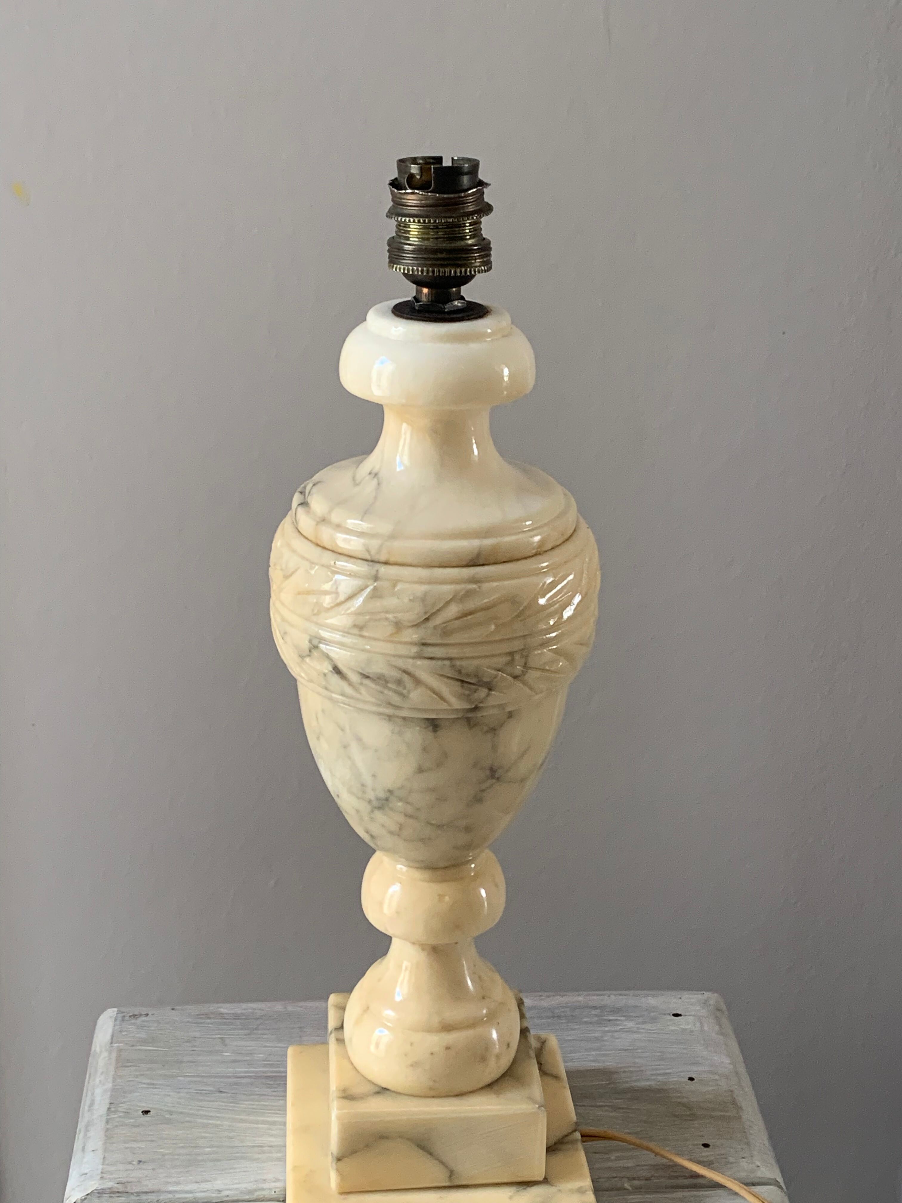 Vintage marble lamp foot
