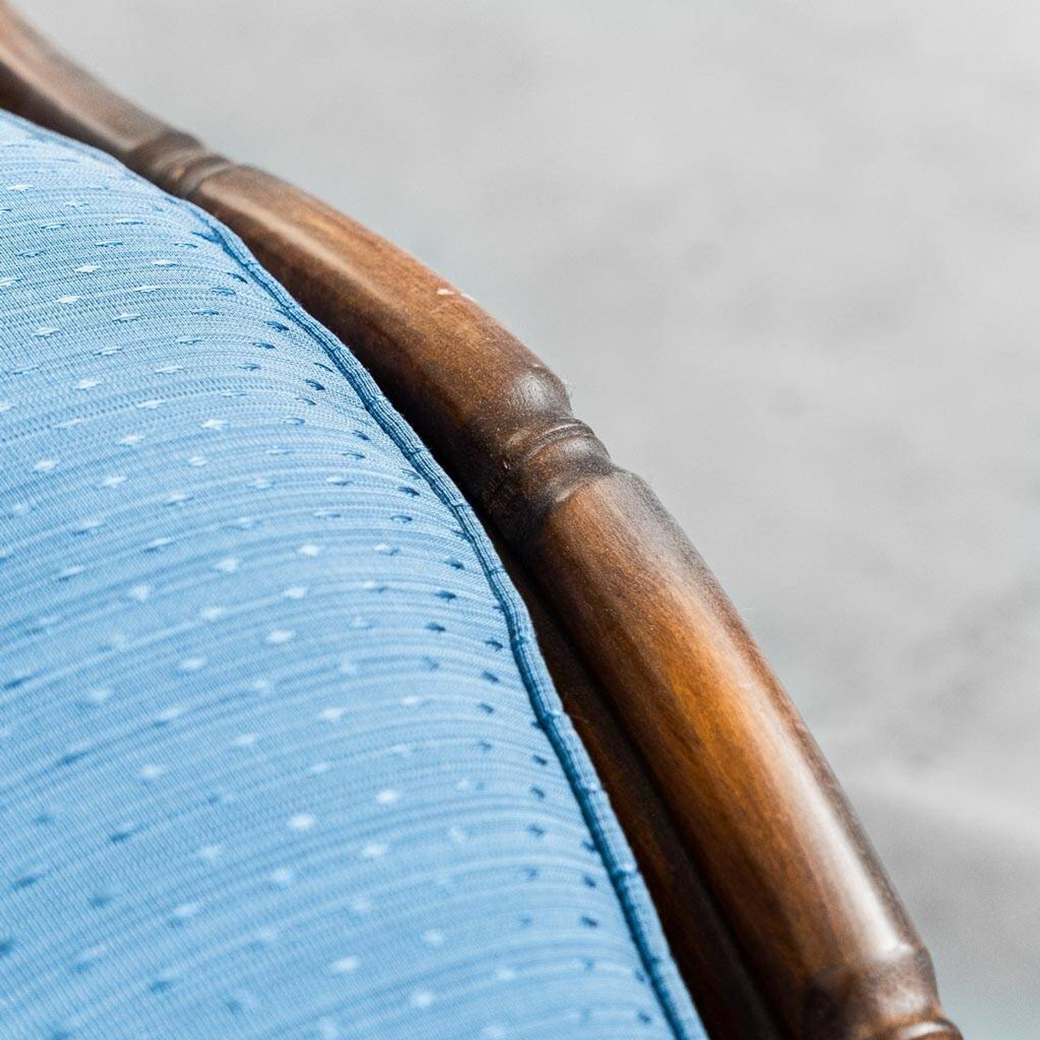 Vintage 2-seater sofa in bamboo and Vienna straw 1960s modernism