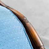 Vintage 2-seater sofa in bamboo and Vienna straw 1960s modernism