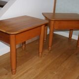 Pair of bedside tables with drawers in solid elm