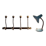 Lot: porte manteau + lampe années 50