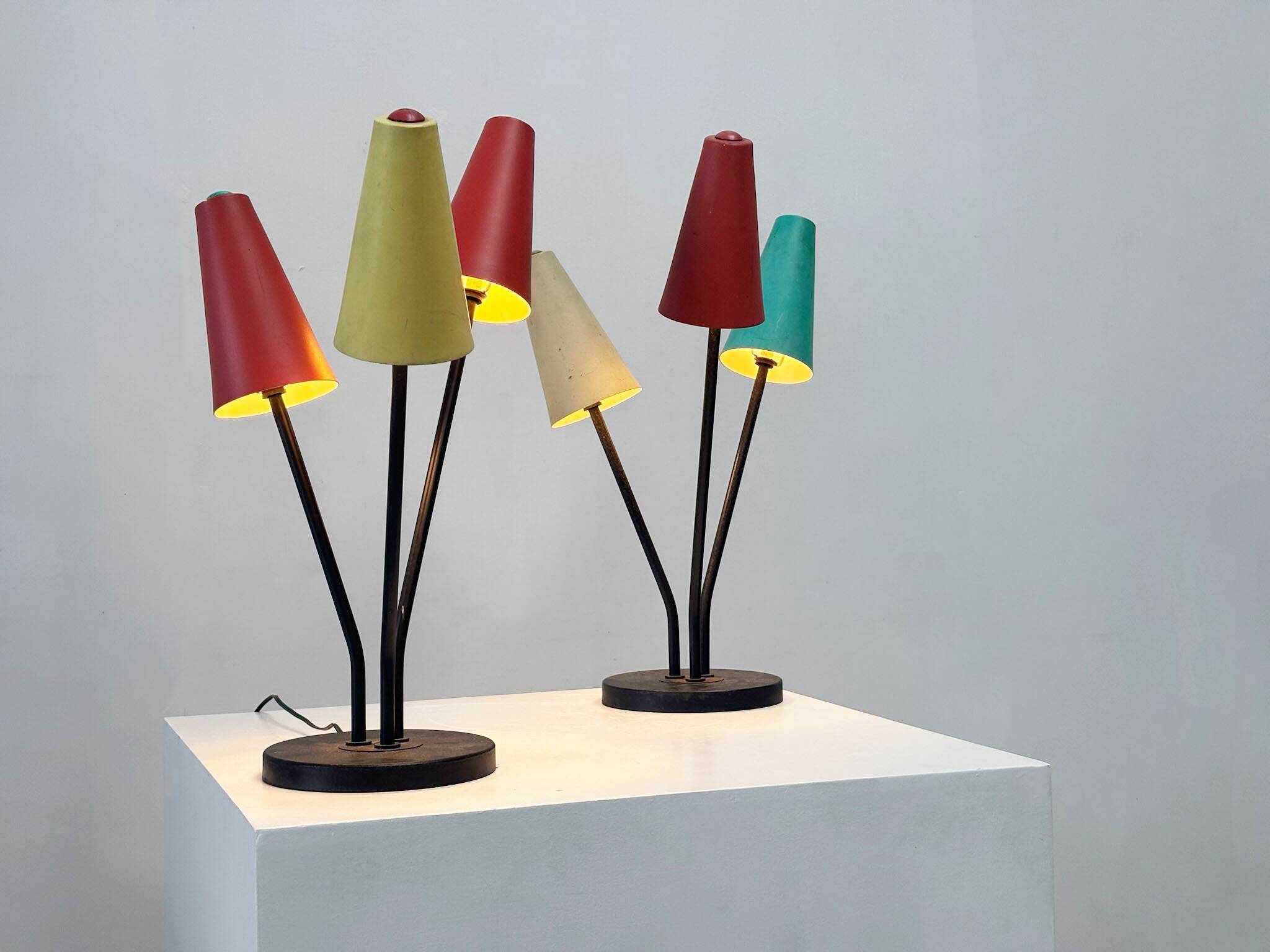 Set of two colorful table lamps