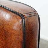 Luxury set of 4 comfortable dining chairs made of sheepskin leather