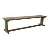 Old Burmese teak bench with original green patina