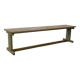 Old teak bench with original green patina.