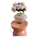 Lampe Globe rose et dorures - Verre de Clichy