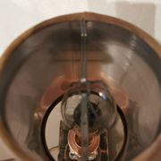 Art Deco mirror lamp, copper and glass