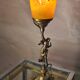 petite lampe bronze avec tres  belle tulipe pate de verre 40x14 electricité  ok