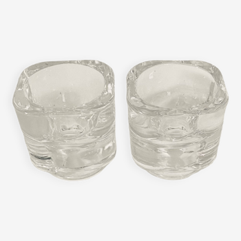 Duo glass candle holders