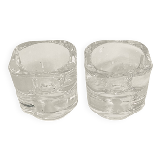 Duo glass candle holders