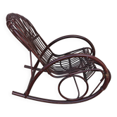 Fauteuil à bascule en bambou attribué à Franco Albini années 1970