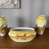 2 vases and planter luneville keller et guerin