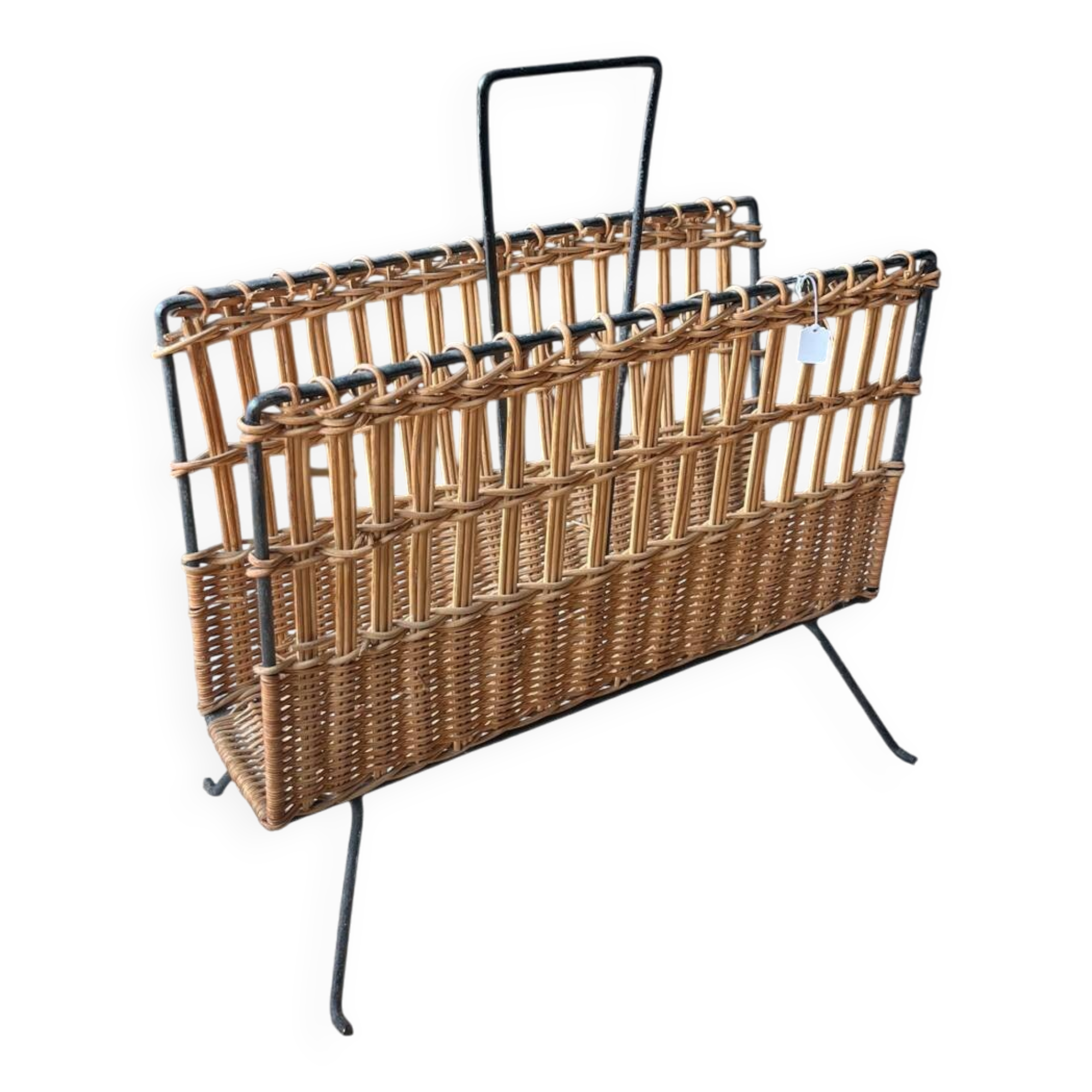Rattan magazine rack