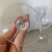 2 crystal wine glasses