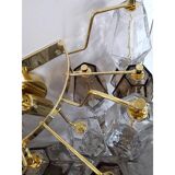 Set of Two Contemporary Transpaernt and Fumè "Poliedro" Murano Glass Wall Sconces