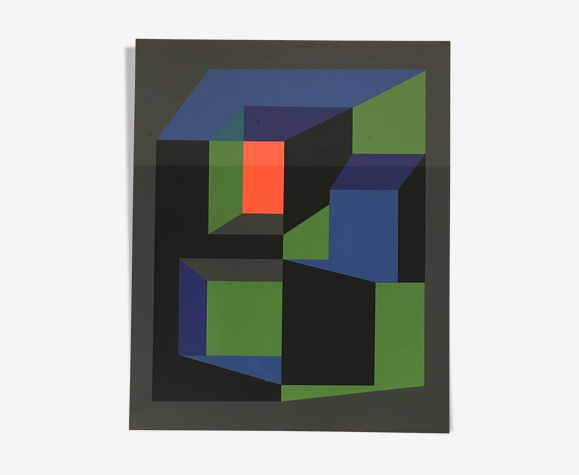 Lithographie Guy Vandenbranden 1972