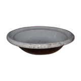 Dish in earthenware glazed, white and Brown, late nineteenth century