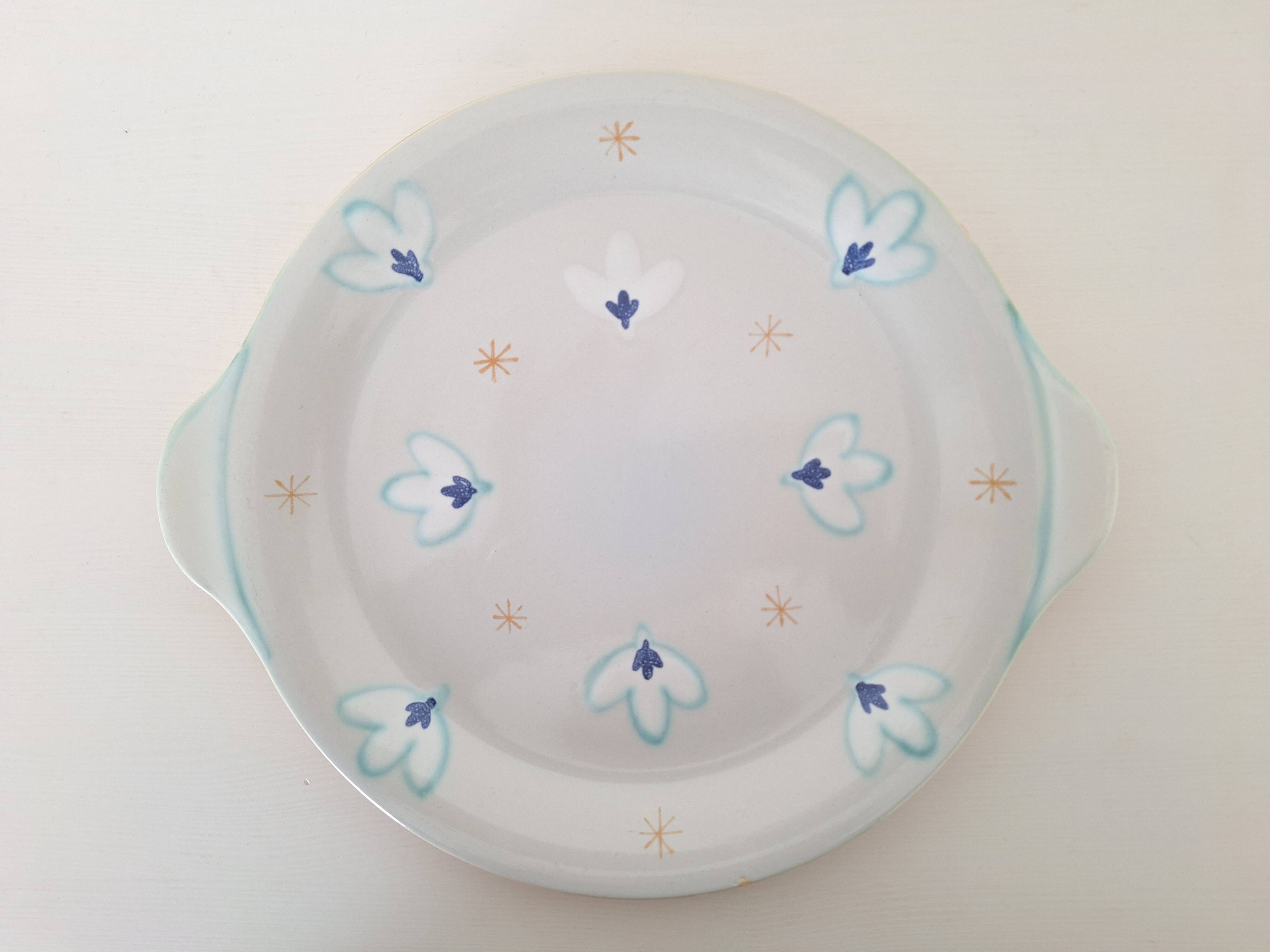 Blue pie dish Belgian manufacture Boch