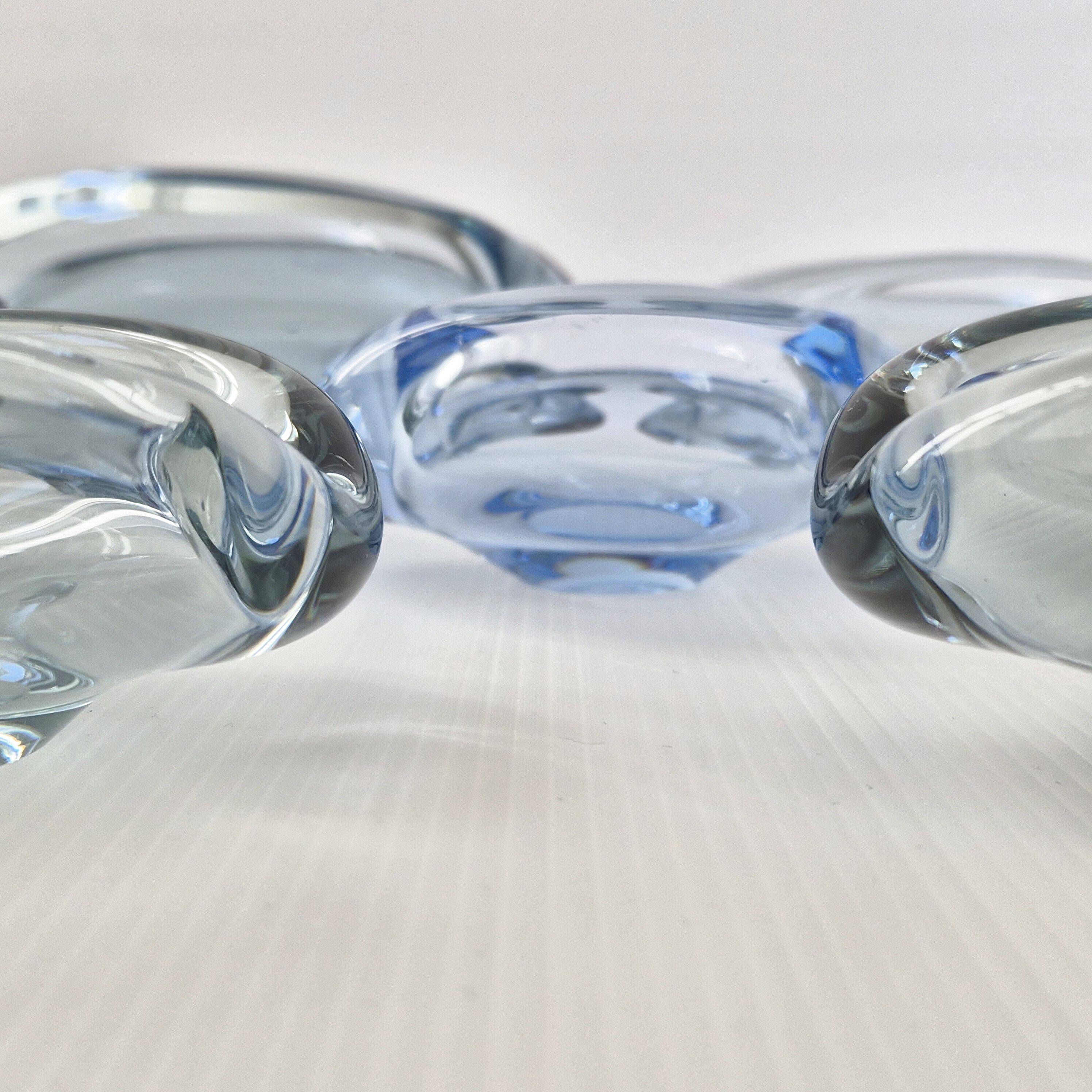 Set of 7 vintage Akva ashtrays by Per Lükten for Holmegaard 1950.