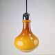 Vintage Scandinavian Drop Pendant Lamp in Brown Opal Glass and Chrome from Peill & Putzler, 1960s