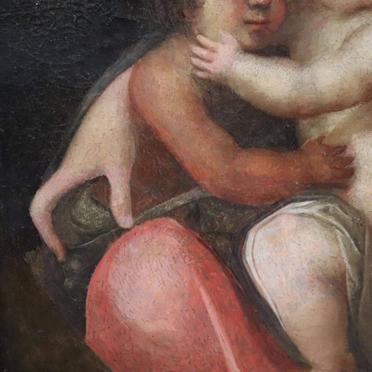 Antique Religious Oil Painting On Canvas, Italy, 18th Century