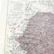 Old map Romania and Bulgaria 43x43cm from 1950