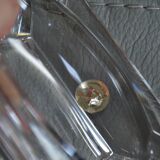 Antique crystal ashtray with its leather stand