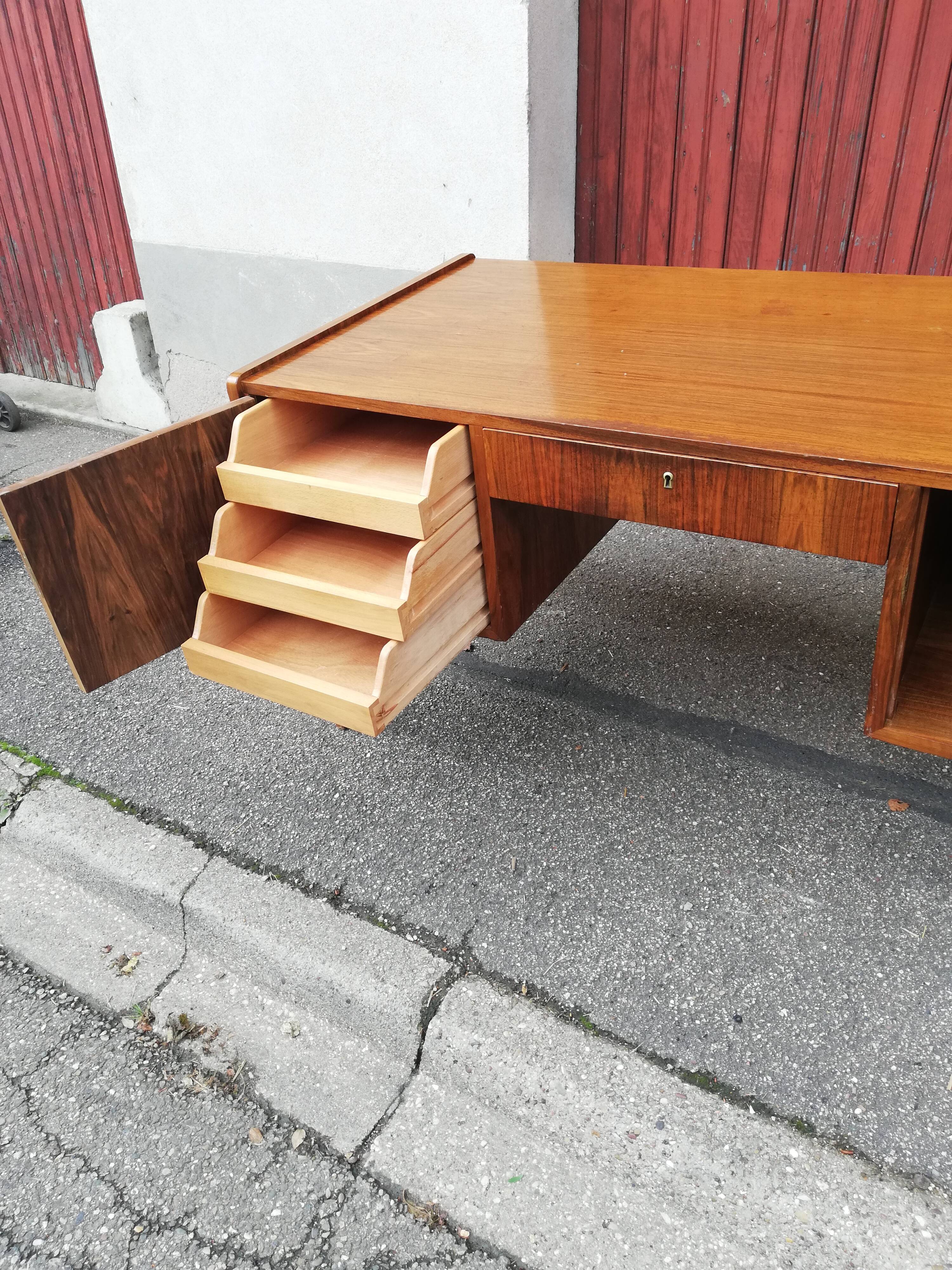 Vintage desk 2 doors 1 drawer compass feet