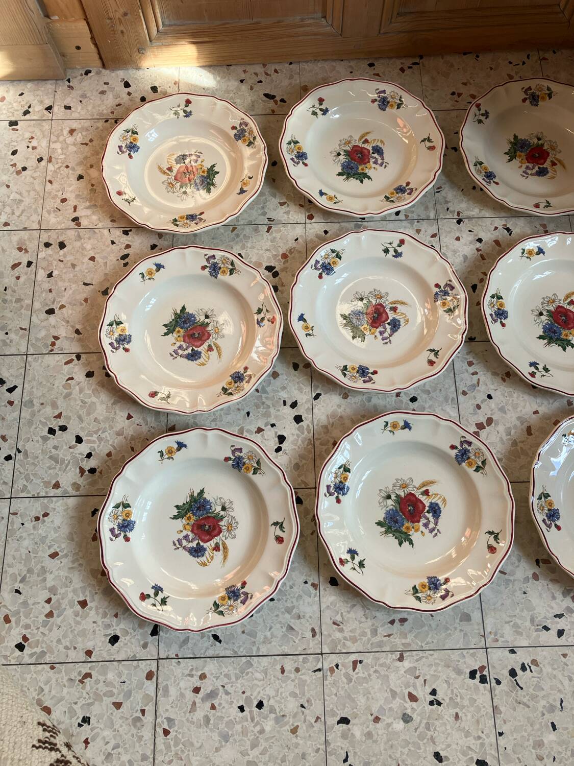 9 Sarreguemines soup plates