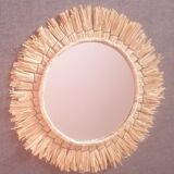 Sun mirror in raffia 34 cm