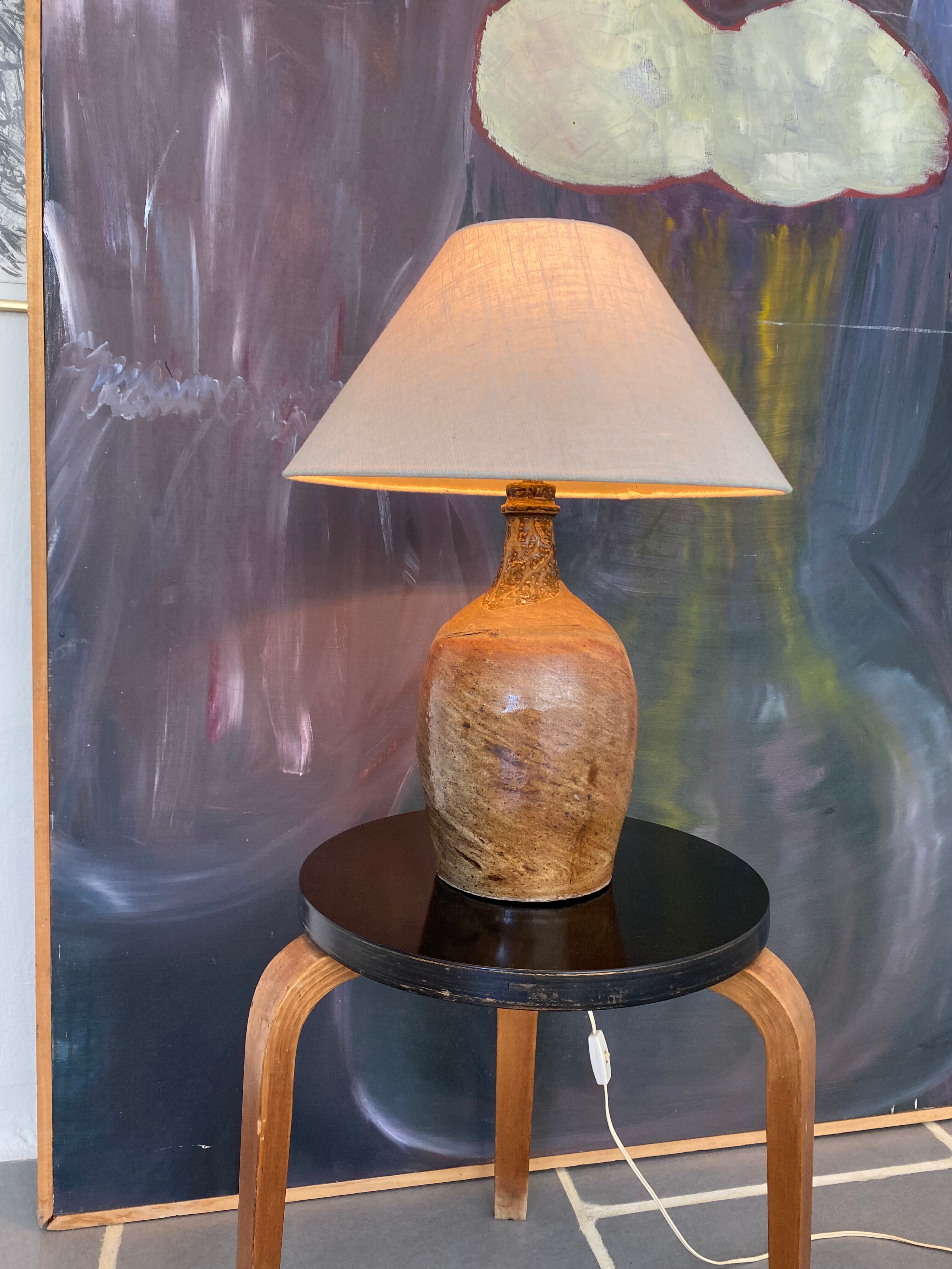 Lampe grès émaillé vintage années 60