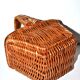Vintage square wicker basket - 16 x 20 cm