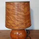 Blonde wooden ball lamp, 1970s