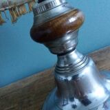 Metal and wood bedside lamp