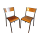 Paire de chaises d'école Mullca anciennes