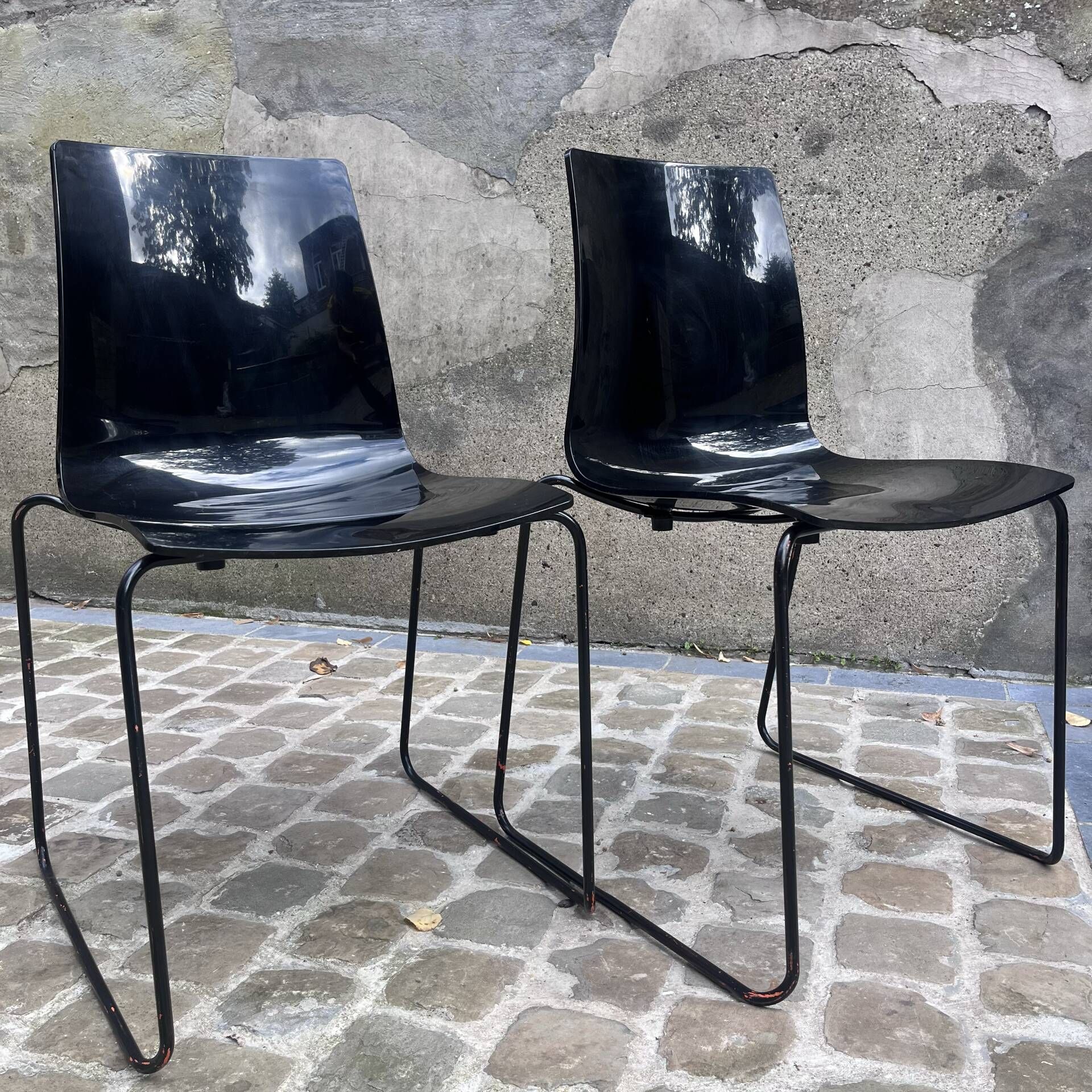 2 polycarbonate chairs 1980