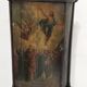 Half-moon corner cabinet decorated with a biblical scene, 19th century